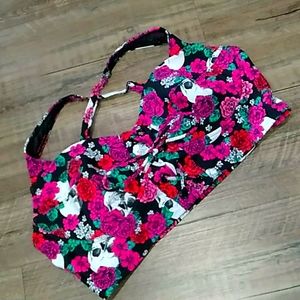 Torrid skull rose multicolored swim top
